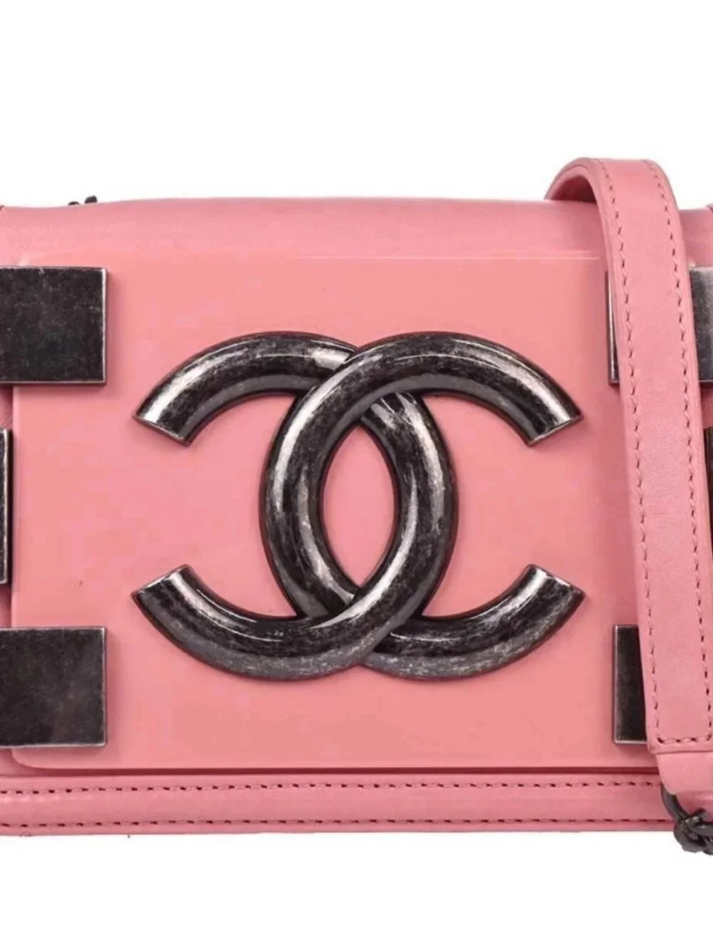 Chanel Pink Lambskin Boy Brick Flap Bag Shoulder Bag NQ04837